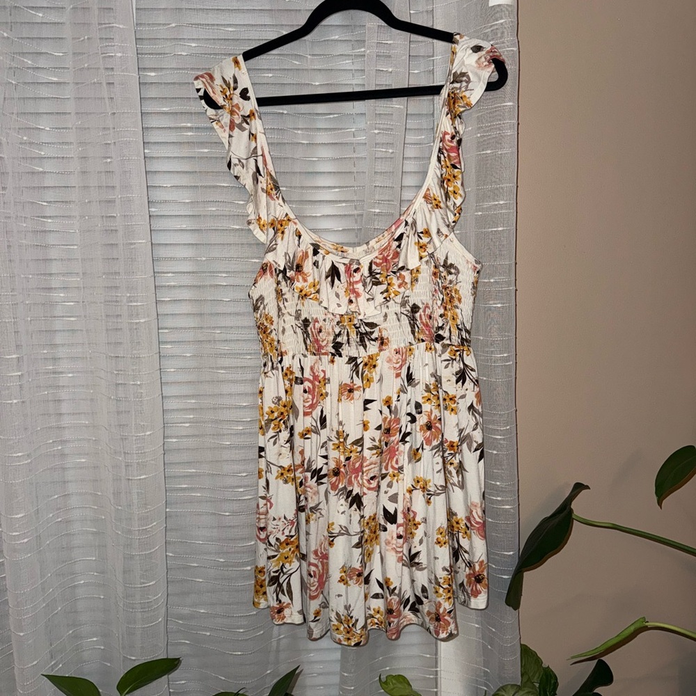 Torrid Floral Ruffle Blouse - Pink, Yellow, Cream